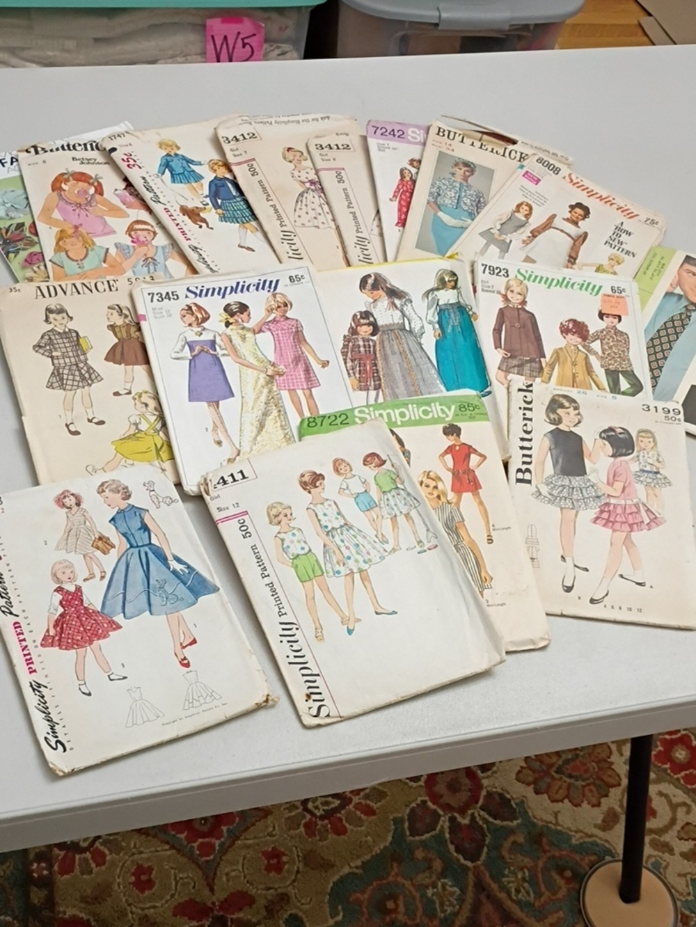 Simplicity Kids Dress Sewing Patterns in White, Pink, Blue